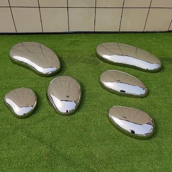 房地產(chǎn)不銹鋼鵝卵石雕塑定制