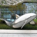 抽象鯨魚(yú)不銹鋼雕塑廠家