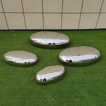 地產(chǎn)景觀不銹鋼鏡面鵝卵石雕塑加工廠家