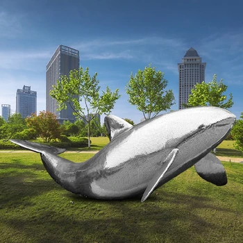 鏡面雕塑鯨魚工廠