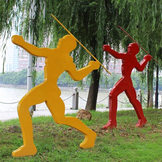 校園不銹鋼運動人物雕塑加工廠,剪影運動人物雕塑