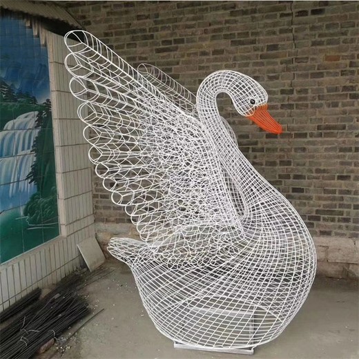 水景動物雕塑抽象鏤空天鵝雕塑