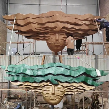 上海玻璃鋼人物彩繪雕塑人物戶外落地?cái)[件