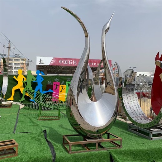 景觀動(dòng)物雕塑抽象鏤空天鵝雕塑定制