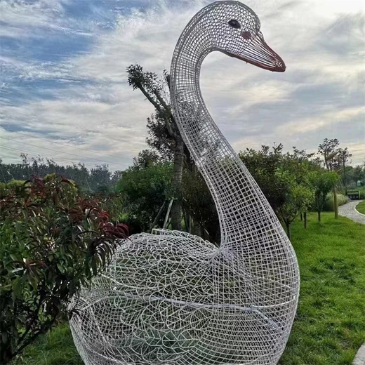鐵藝編織天鵝雕塑仿真天鵝雕塑廠家