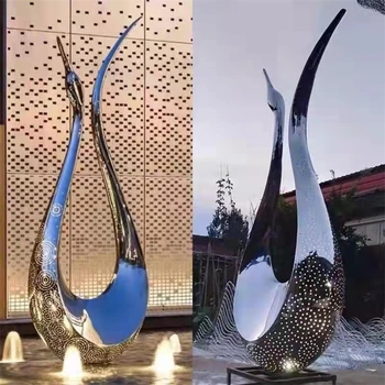 鏤空發(fā)光天鵝雕塑仿真天鵝雕塑廠家