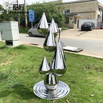 不銹鋼水花雕塑抽象水滴雕塑