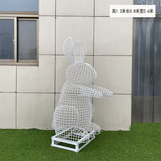 抽象兔子雕塑抽象切面動物雕塑制作廠家