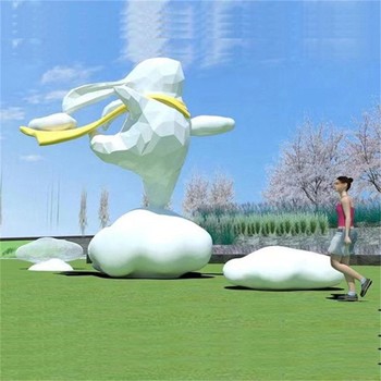 鏤空兔子雕塑公園小動(dòng)物雕塑加工制作