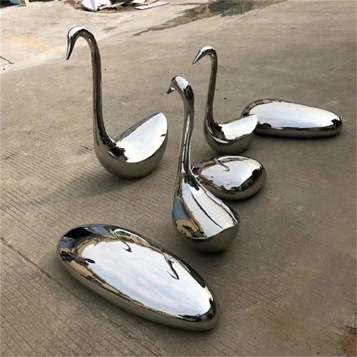鏡面動(dòng)物雕塑不銹鋼天鵝雕塑定制