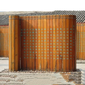 孟子竹簡雕塑電話,中醫(yī)文化主題竹簡雕塑價格