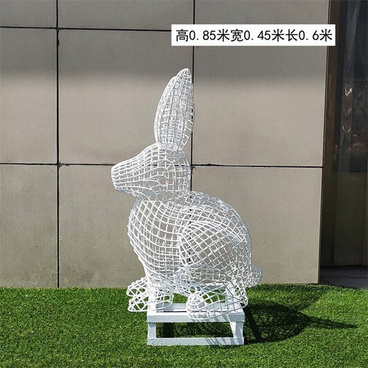 不銹鋼幾何兔子雕塑不銹鋼動物雕塑
