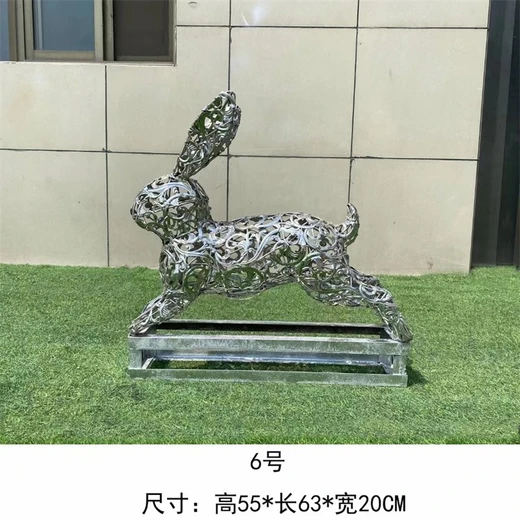 兔子雕塑鋼絲編織動(dòng)物雕塑圖片