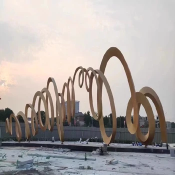 地產(chǎn)景觀不銹鋼雕塑飄帶定制廠家