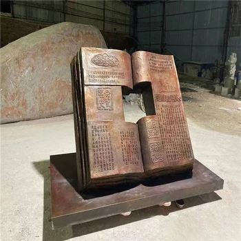 景觀書本雕塑來圖制作,大型不銹鋼書本雕塑廠家設(shè)計