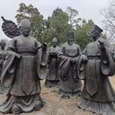 四平歷史人物鑄銅雕塑,民俗文化場景銅雕裝飾擺件耐腐蝕