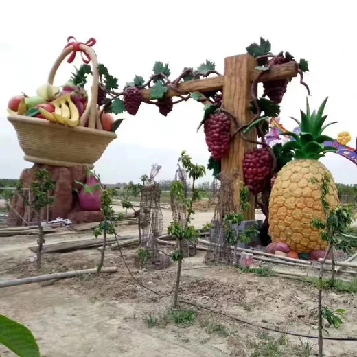 昌平定制大型不銹鋼門頭雕塑,玻璃鋼卡通樂園拱門景觀擺件