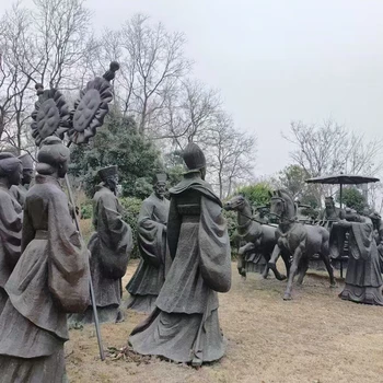 塘沽古代人物鑄銅雕塑,公園別墅門口裝飾擺件