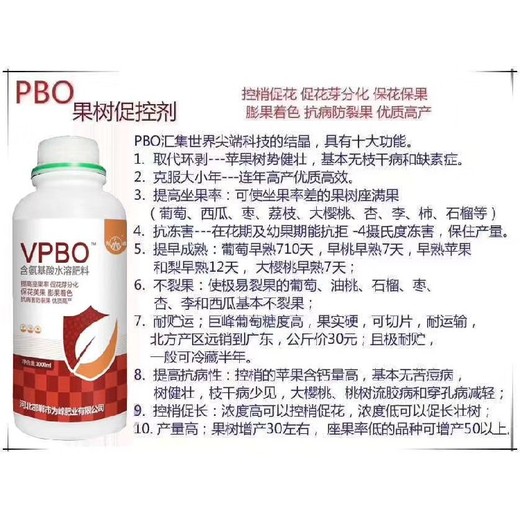防裂果膨大素控梢劑PBO生產(chǎn)廠家VPBO果樹促控劑生產(chǎn)廠家