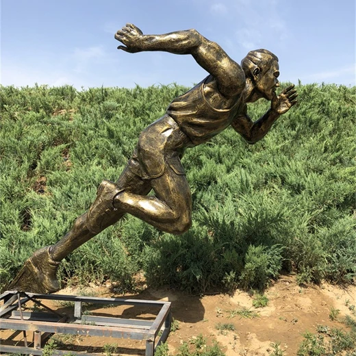 抽象彩繪運動人物雕塑校園運動主題雕塑擺件