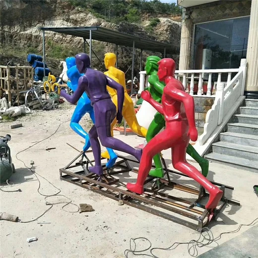 玻璃鋼仿銅運動人物雕塑定制