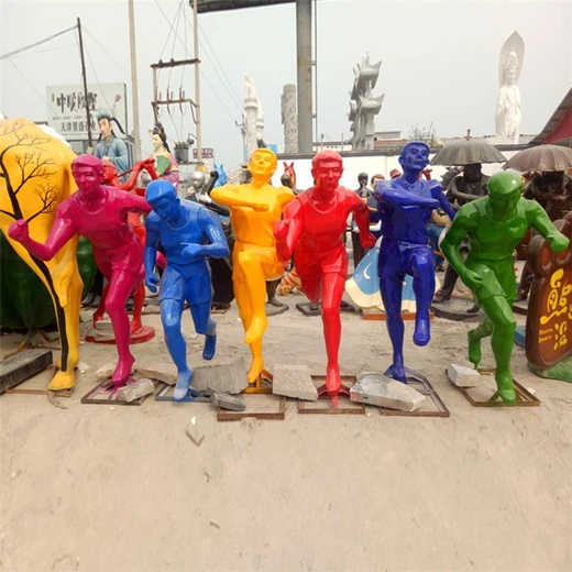 玻璃鋼仿銅跑步人物雕塑校園運(yùn)動主題雕塑定制