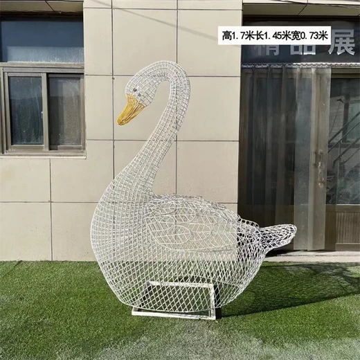 不銹鋼鏡面天鵝雕塑水景動(dòng)物雕塑加工定制