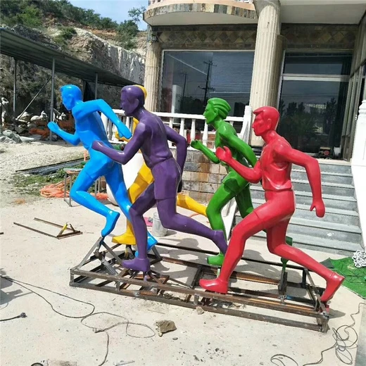 校園體育主題雕塑玻璃鋼仿銅跑步人物雕塑定制