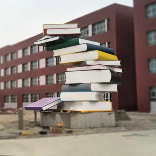 大型書本雕塑免費設(shè)計,操場校園書本雕塑