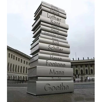 鍛銅書本雕塑哪里好,校園裝飾書本雕塑定做