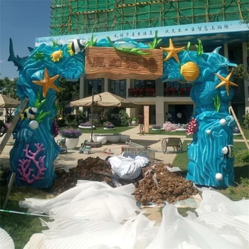 常州設(shè)計(jì)園林門頭雕塑廠家,大型游樂場門頭雕塑