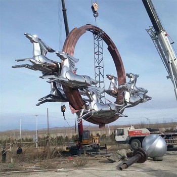 金屬動物雕塑鏤空馬雕塑定制