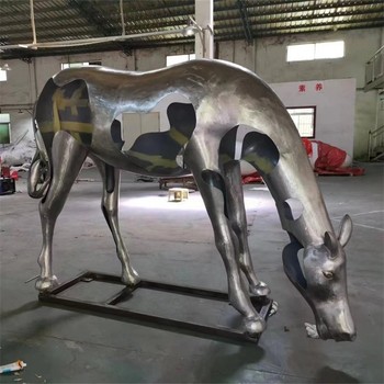 鏡面馬雕塑抽象不銹鋼駿馬雕塑加工制作