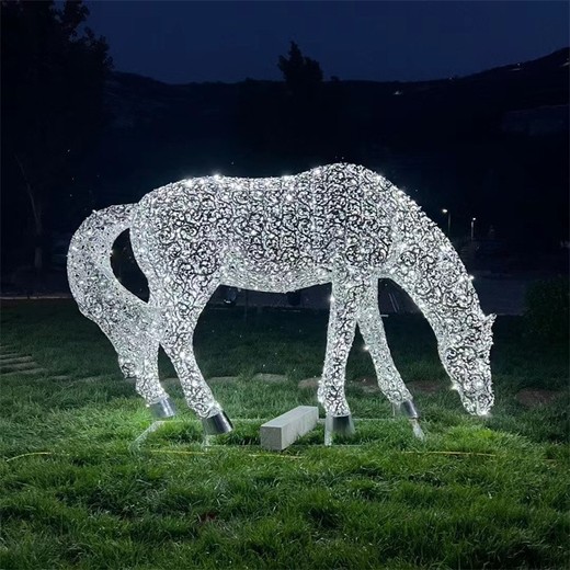 鏡面馬雕塑切面駿馬雕塑景觀擺件
