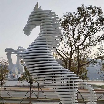 不銹鋼發(fā)光馬雕塑幾何駿馬雕塑制作