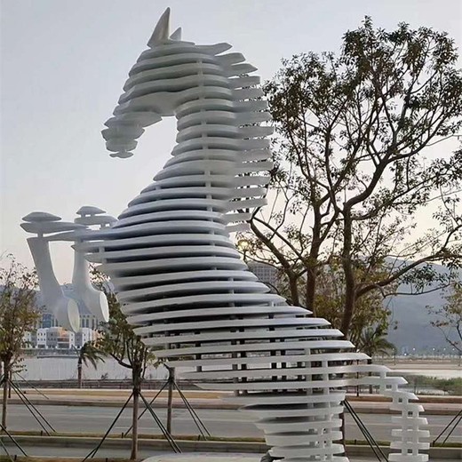 公園動物雕塑不銹鋼鏤空馬雕塑