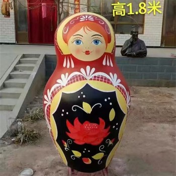 卡通娃娃雕塑俄羅斯套娃雕塑擺件
