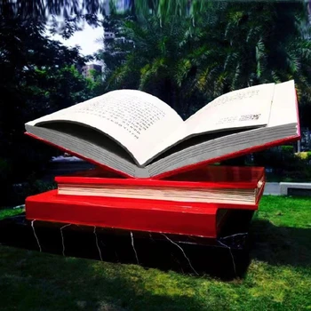 大型廣場(chǎng)書(shū)本雕塑彩繪