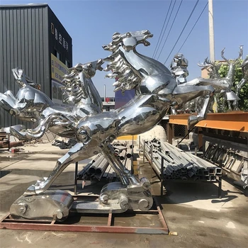 鏡面馬雕塑幾何切面駿馬雕塑定制