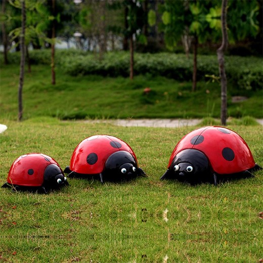 不銹鋼七星瓢蟲雕塑公園小動(dòng)物雕塑加工制作
