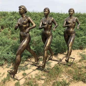 抽象彩繪跑步人物雕塑公園體育運動主題雕塑制作加工