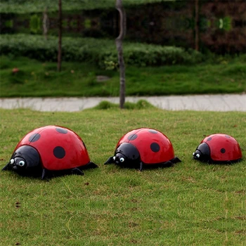 公園景觀雕塑不銹鋼七星瓢蟲(chóng)雕塑圖片