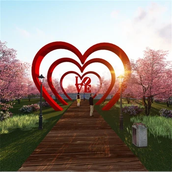 網(wǎng)紅打卡拍照雕塑鏤空愛(ài)心雕塑景觀擺件