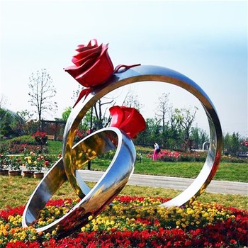 不銹鋼發(fā)光愛心雕塑發(fā)光抽象心形雕塑圖片