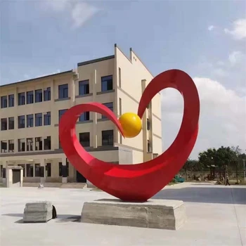 不銹鋼鏡面愛(ài)心雕塑字母鏤空心形雕塑加工定制