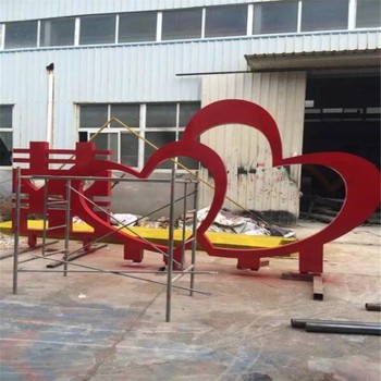 不銹鋼愛心雕塑景觀擺件