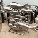 白鋼魚群雕塑定做廠家