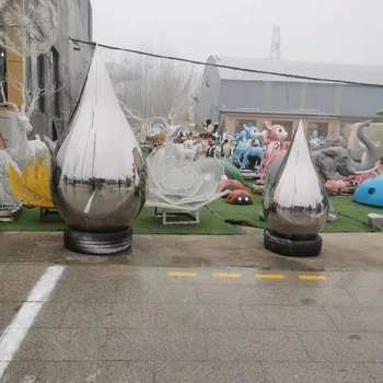 抽象不銹鋼水珠雕塑定做廠家