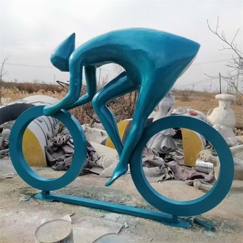 曲陽縣不銹鋼抽象騎車人物雕塑加工,騎車運動人物雕塑