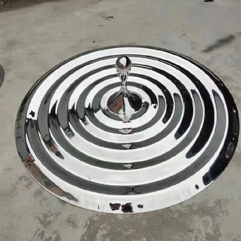 抽象鏡面不銹鋼水滴雕塑定制